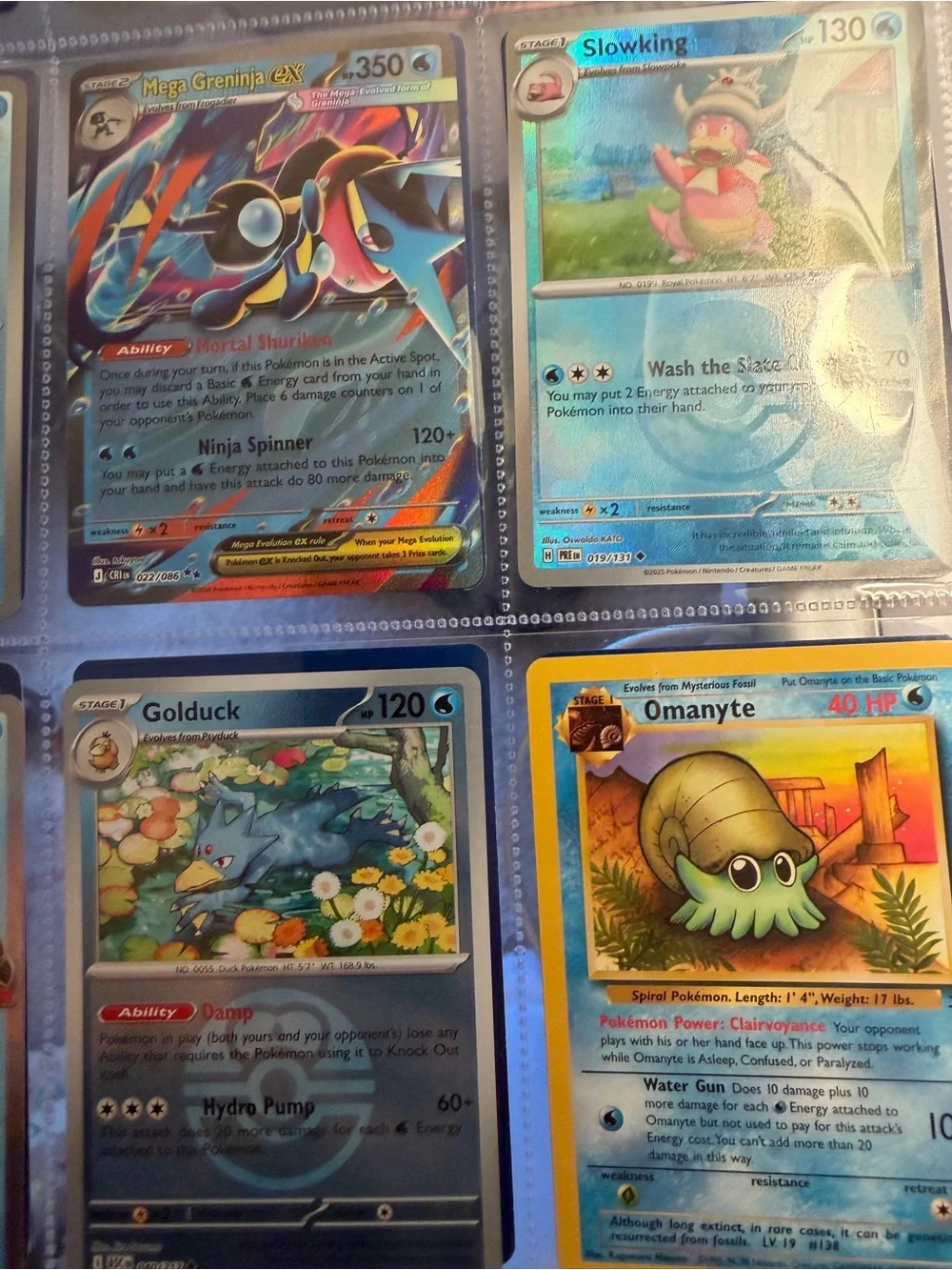 Pokemon Blue Water-Type Card Lot with Holo Accent